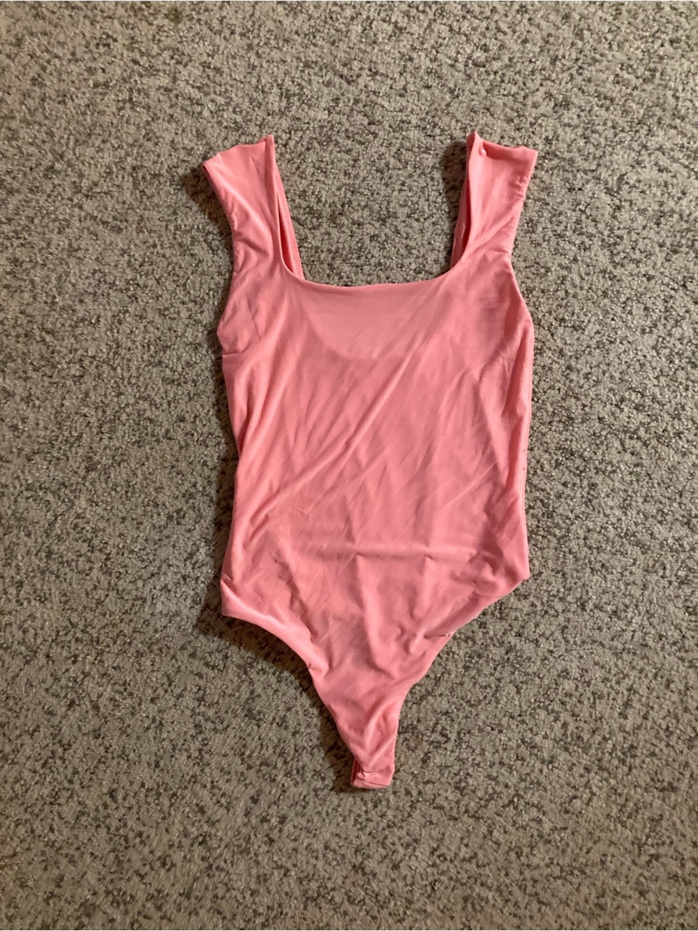 aerie Coral Pink SMOOTHEZ Scoop-Neck Tank Bodysuit